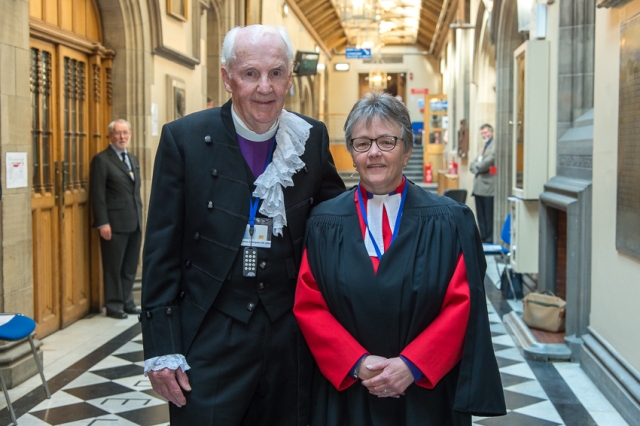 The new Moderator of the General Assembly, the Rt Rev Susan Brown, with her predecessor as Moderator and minister of Dornoch Cathedral, the Very Rev Dr James Simpson